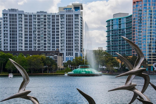 property view of water with a city view