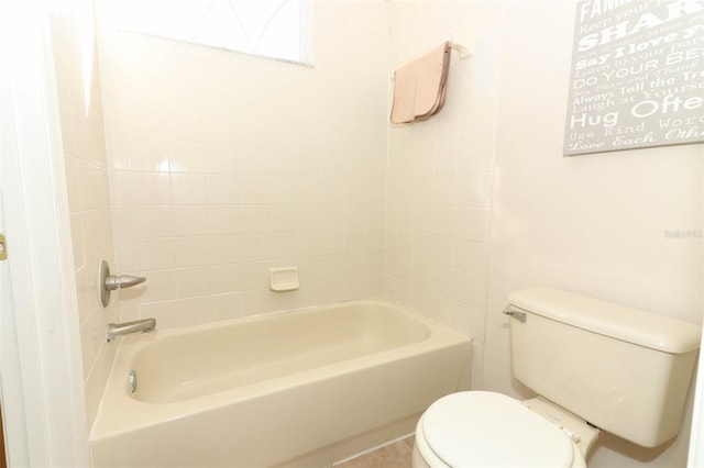 full bath with bathing tub / shower combination and toilet