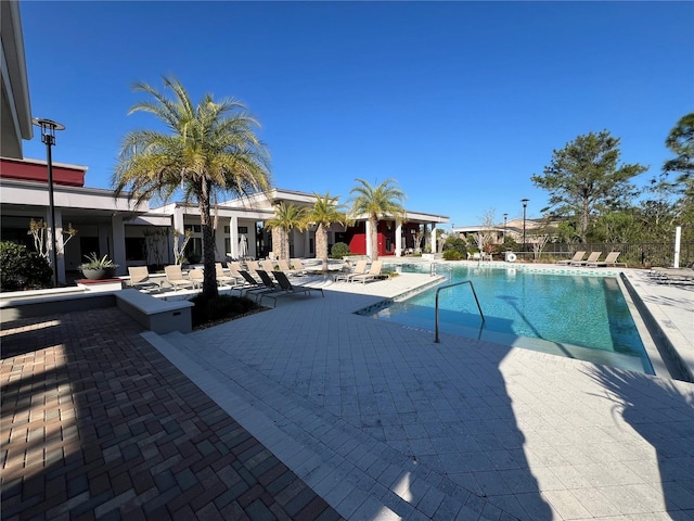 community pool with a patio