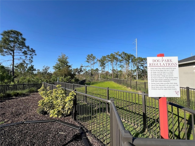 view of yard with fence