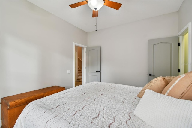 bedroom featuring a ceiling fan