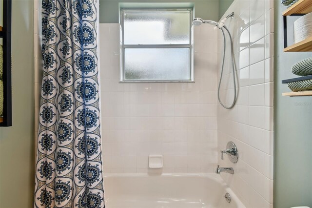 full bath featuring shower / bath combo