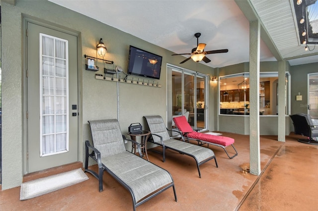 view of patio / terrace with ceiling fan