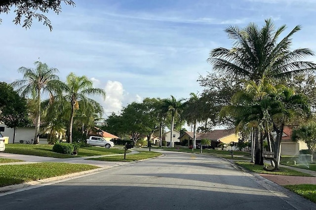 view of street featuring a residential view