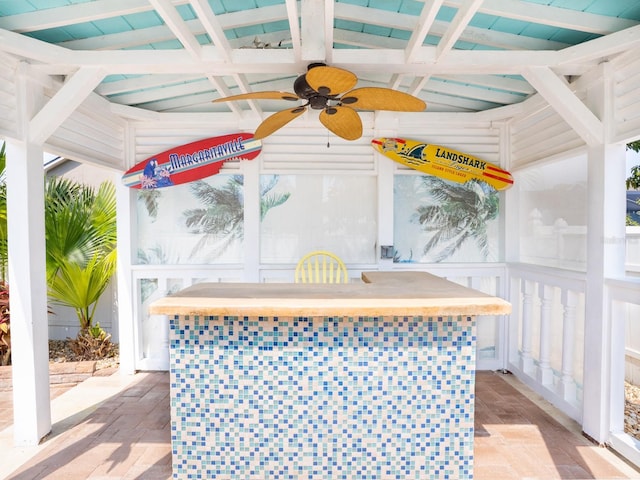 view of patio with a ceiling fan