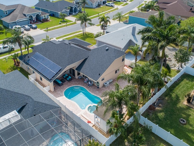 bird's eye view with a residential view