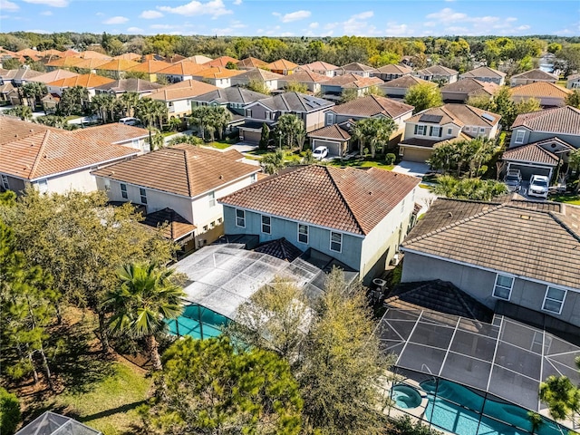 drone / aerial view with a residential view