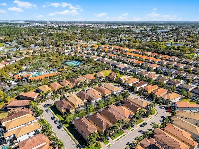 aerial view with a residential view