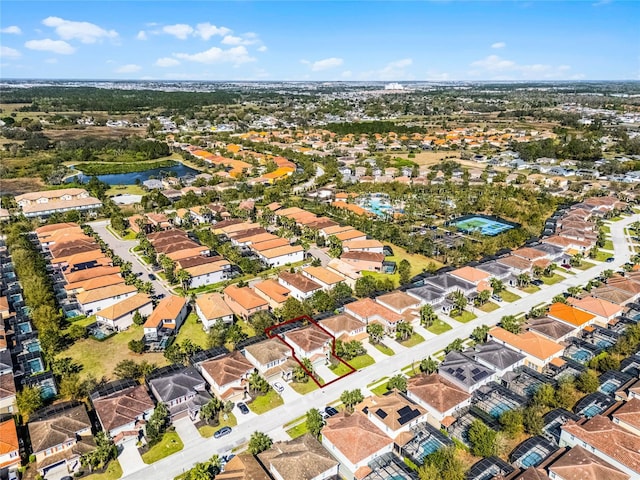 aerial view with a residential view