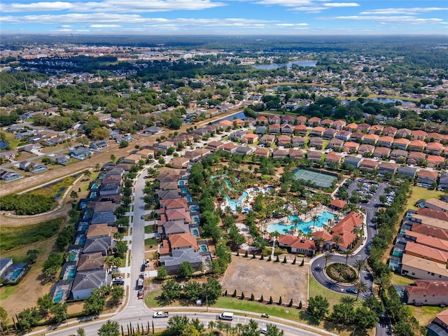 drone / aerial view with a residential view