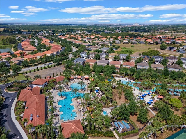 aerial view featuring a residential view