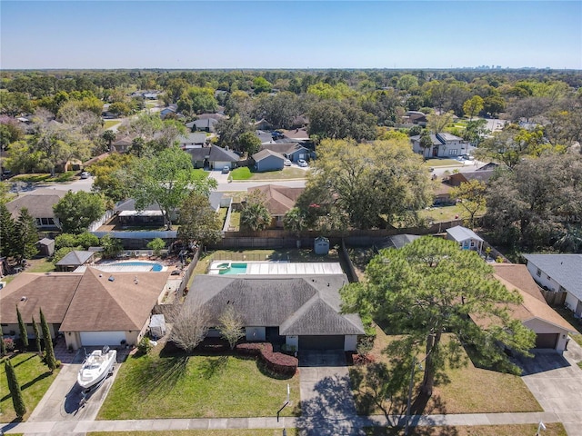 drone / aerial view with a residential view