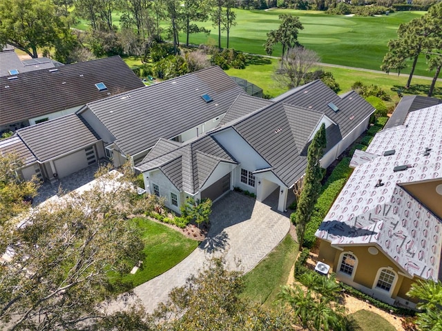 drone / aerial view featuring golf course view