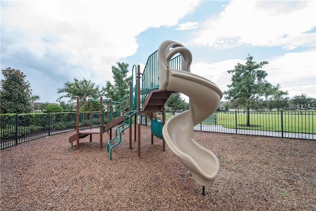 communal playground with fence