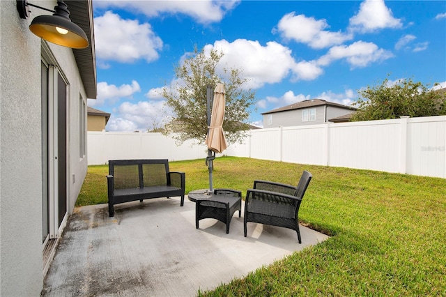 view of patio / terrace featuring a fenced backyard