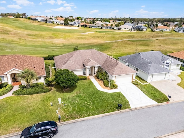 aerial view with a residential view