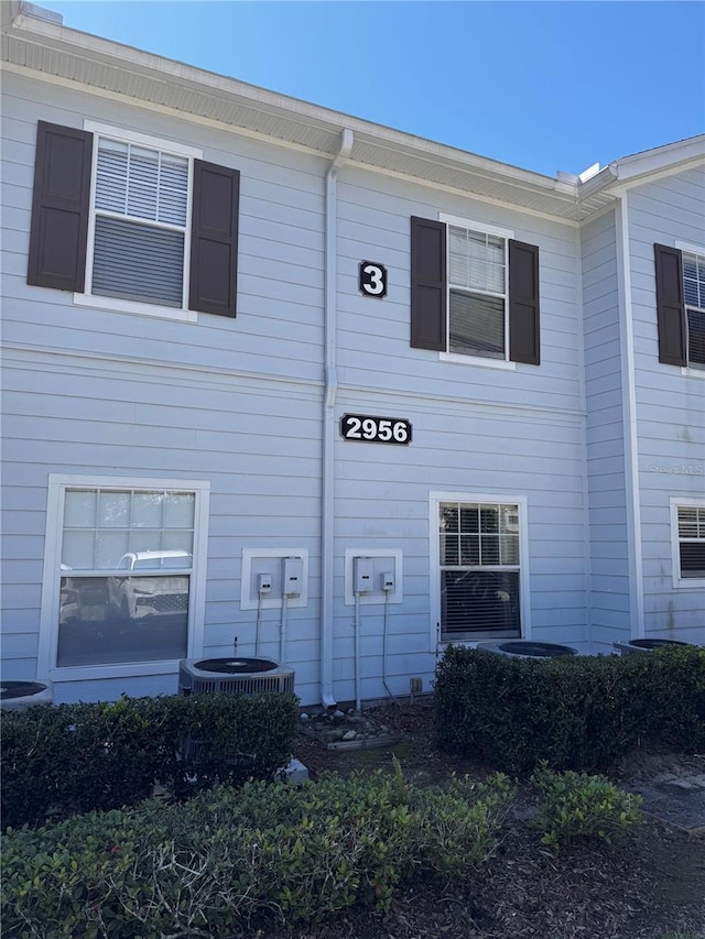 view of front of home with central air condition unit