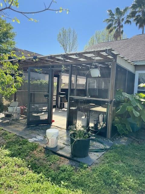 view of patio / terrace featuring a pergola