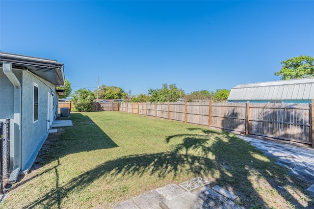 view of yard featuring a fenced backyard