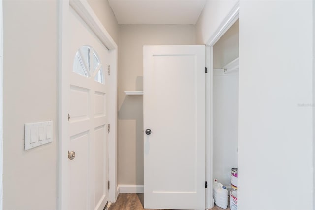 interior space with wood finished floors