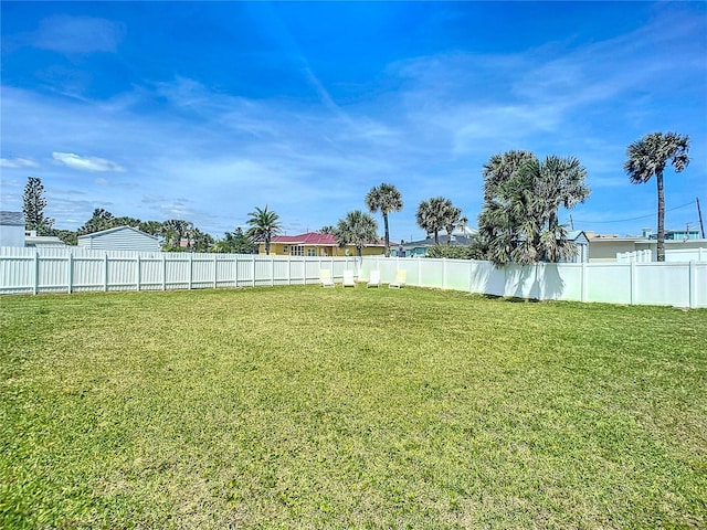 view of yard with fence