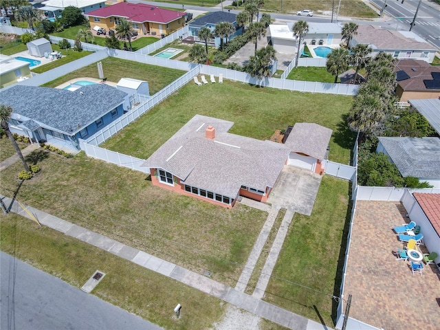 aerial view featuring a residential view