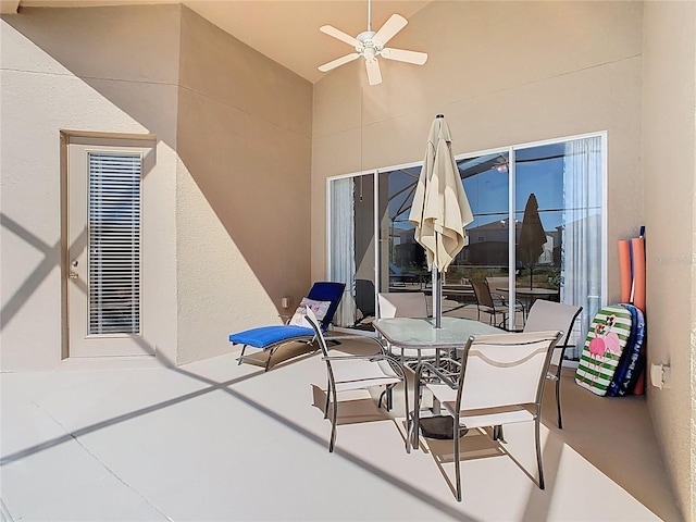 view of patio / terrace with ceiling fan