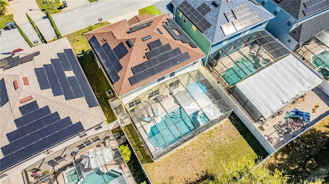 aerial view with a residential view