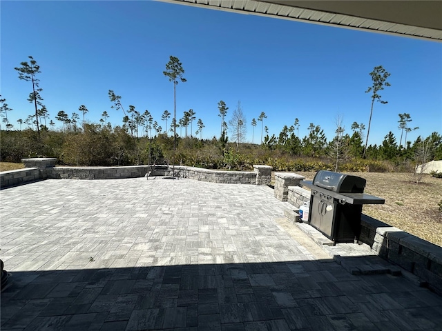 view of patio with area for grilling