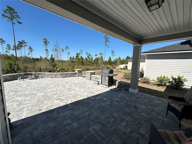 view of patio / terrace with a grill