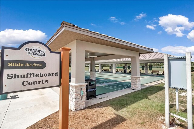 view of property's community with shuffleboard