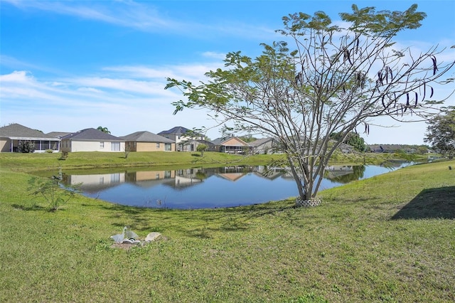 property view of water with a residential view