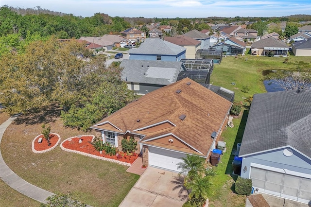 drone / aerial view with a residential view