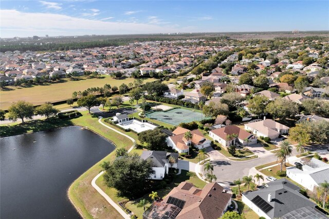 8611 Dover Oaks Ct, Orlando, FL 32836 - aerial view with a water view and a residential view