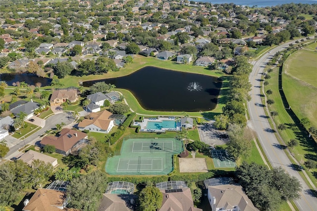 8611 Dover Oaks Ct, Orlando, FL 32836 - aerial view featuring a water view and a residential view