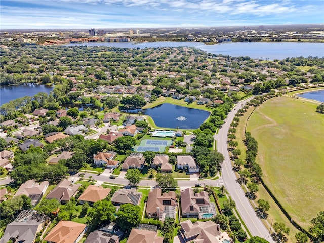 8611 Dover Oaks Ct, Orlando, FL 32836 - bird's eye view with a water view and a residential view