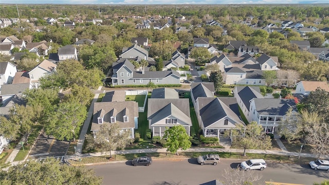 drone / aerial view with a residential view