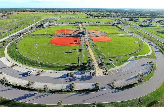 bird's eye view with a rural view