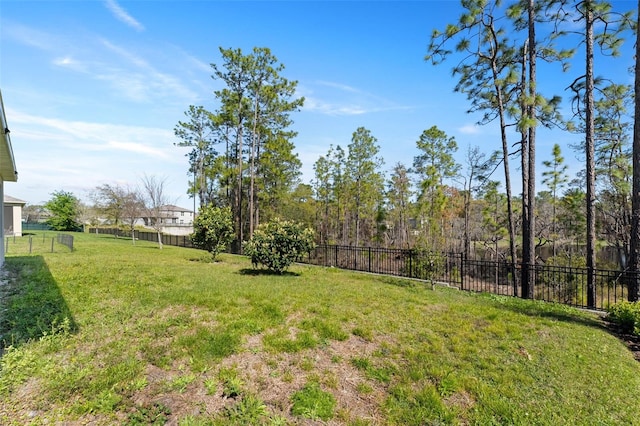 view of yard featuring fence