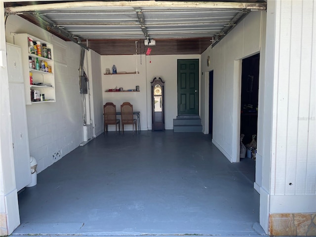 view of garage