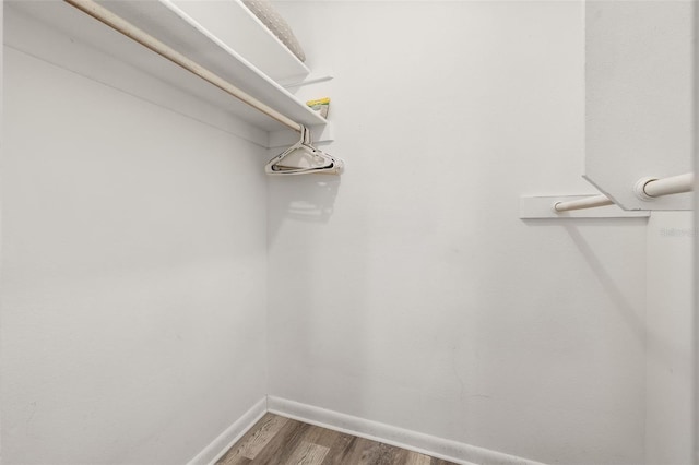 spacious closet with wood finished floors