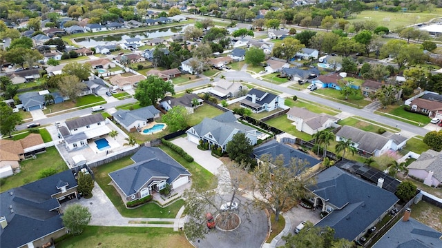 drone / aerial view with a residential view