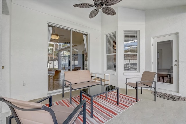 view of patio / terrace with a ceiling fan