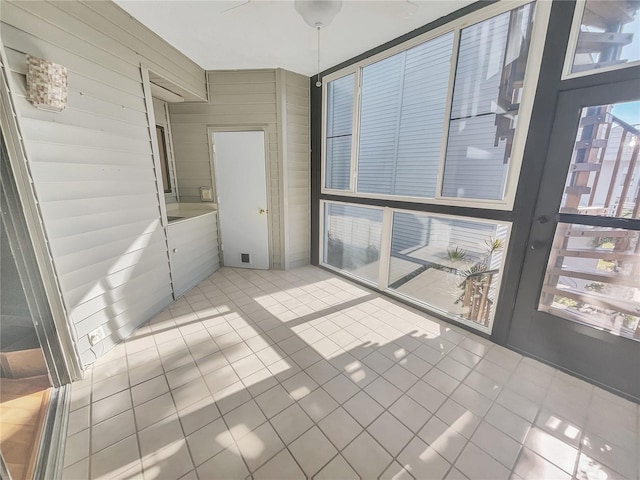 view of unfurnished sunroom