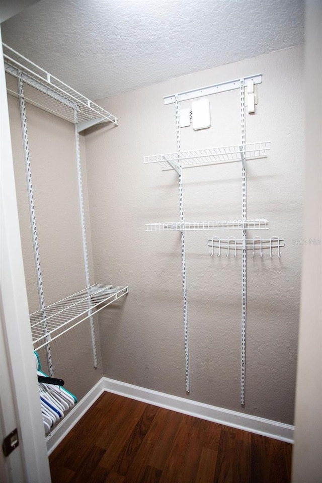 spacious closet with wood finished floors