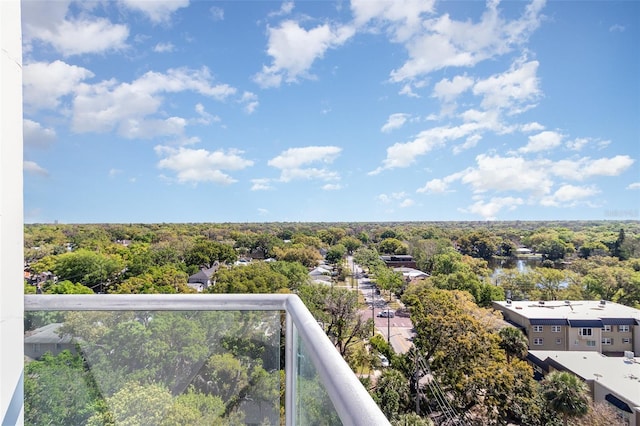 balcony with a wooded view