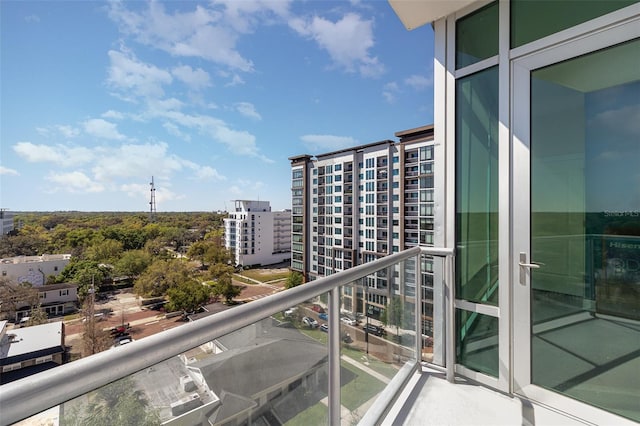 balcony with a city view