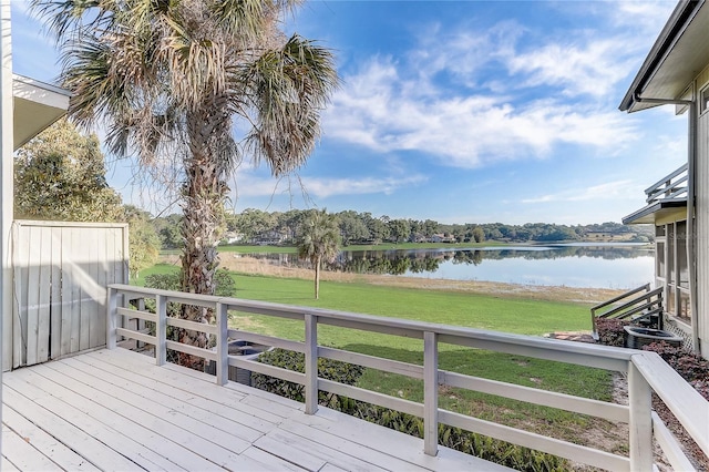 1318 Chebon Ct Unit E-F, Unit E-F, Apopka, FL 32712 - wooden terrace with a yard and a water view
