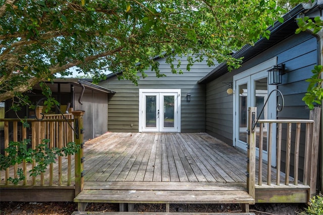 deck featuring french doors