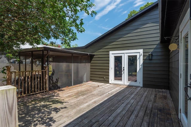 deck with a sunroom